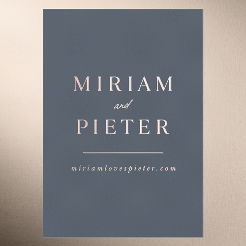 Simple Charm Wedding Enclosure Card, Rose Gold Foil, Grey, Personalized Foil Cardstock, Charcoal