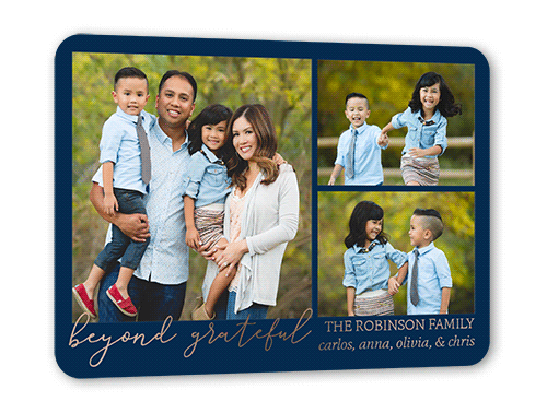 Blue And Gold Thank You Cards