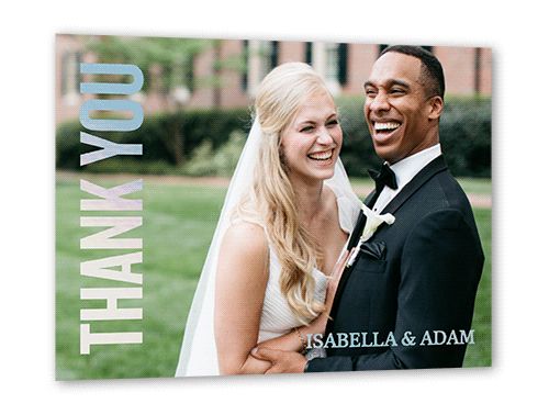 Bold Appreciation Thank You Card, Yellow, Iridescent Foil, 5x7, Matte, Personalized Foil Cardstock, Square