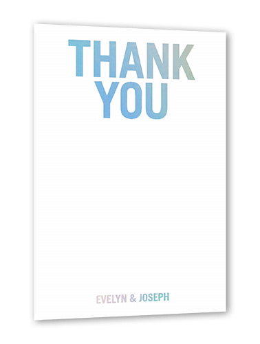 Simple Thankfulness Thank You Card, Yellow, Iridescent Foil, 5x7, Matte, Personalized Foil Cardstock, Square