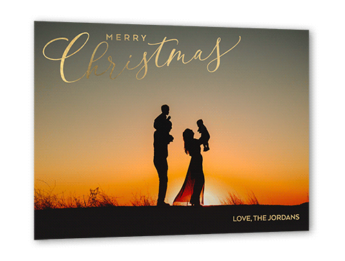 Illuminating Overlay Holiday Card, Gold Foil, White, 5x7, Christmas, Matte, Personalized Foil Cardstock, Square