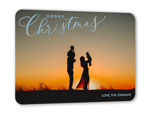 Illuminating Overlay Holiday Card, White, Iridescent Foil, 5x7, Christmas, Matte, Personalized Foil Cardstock, Rounded
