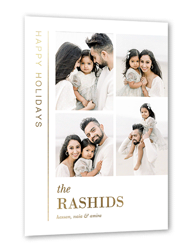 Familiar Memories Holiday Card, White, Gold Foil, 5x7, Holiday, Matte, Personalized Foil Cardstock, Square
