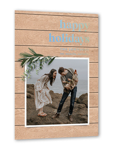 Hint of Rosemary Holiday Card, Brown, Iridescent Foil, 5x7, Holiday, Matte, Personalized Foil Cardstock, Square
