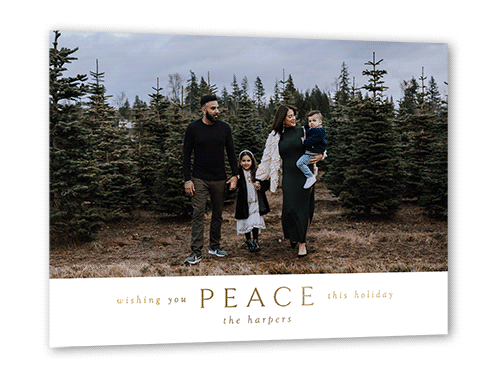 Affectionate Message Holiday Card, White, Gold Foil, 5x7, Holiday, Matte, Personalized Foil Cardstock, Square