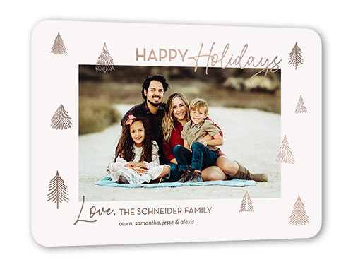 Custom Name Foil Holiday Cards