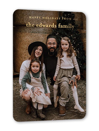 Unique Family Holiday Card, Rounded Corners
