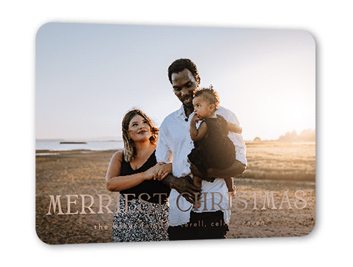 Large Foil Greeting Holiday Card, Rounded Corners