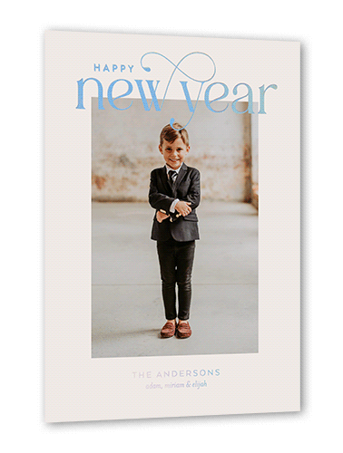 Luxurious Merry Holiday Card, Grey, Iridescent Foil, 5x7, New Year, Matte, Personalized Foil Cardstock, Square, Whisper Gray