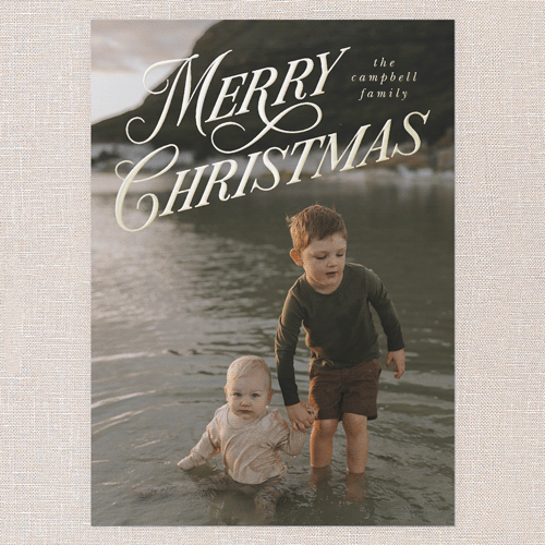 Magnificent Shine Holiday Digital Foil Card, Gold Foil, White, 5x7, Christmas, Matte, Personalized Foil Cardstock, Square, White