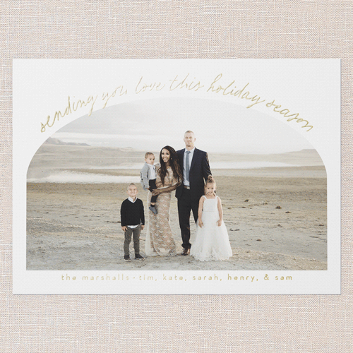 Alluring Archway Holiday Digital Foil Card, Gold Foil, White, 5x7, Christmas, Matte, Personalized Foil Cardstock, Square, White