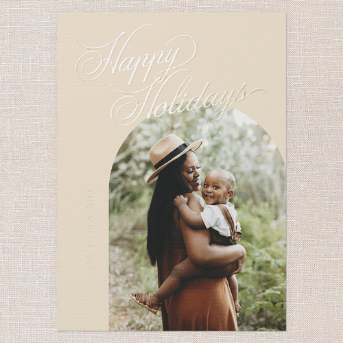 Graceful Holiday Wishes Holiday Card, Beige, Gold Foil, 5x7, Holiday, Matte, Personalized Foil Cardstock, Square
