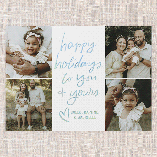 Glowing Greeting Holiday Card, White, Iridescent Foil, 5x7, Holiday, Matte, Personalized Foil Cardstock, Square, White