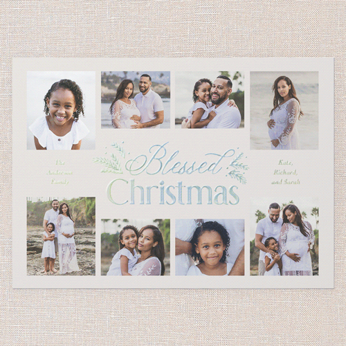 Botanical Touch Holiday Card, Iridescent Foil, Beige, 5x7, Religious, Matte, Personalized Foil Cardstock, Square, Cream