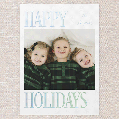 Serene Signature Holiday Card, Iridescent Foil, Red, 5x7, Holiday, Matte, Personalized Foil Cardstock, Square, Apple
