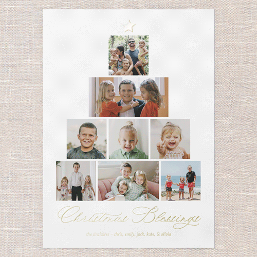 Memory Tree Holiday Card, White, Gold Foil, 5x7, Religious, Matte, Personalized Foil Cardstock, Square, White