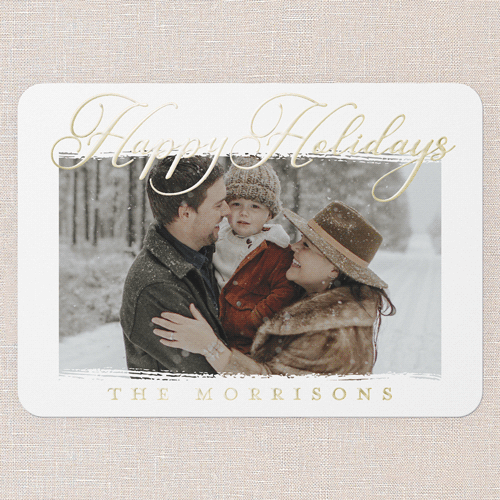 Brightest Banner Holiday Card, Gold Foil, White, 5x7, Holiday, Matte, Personalized Foil Cardstock, Rounded, White