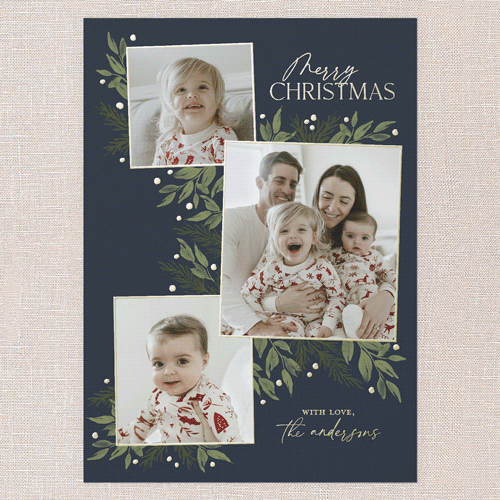 Timeless Grouping Holiday Card, Gold Foil, Blue, 5x7, Christmas, Matte, Personalized Foil Cardstock, Square, Blue