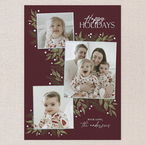 Timeless Grouping Holiday Card, Red, Iridescent Foil, 5x7, Holiday, Matte, Personalized Foil Cardstock, Square, Red