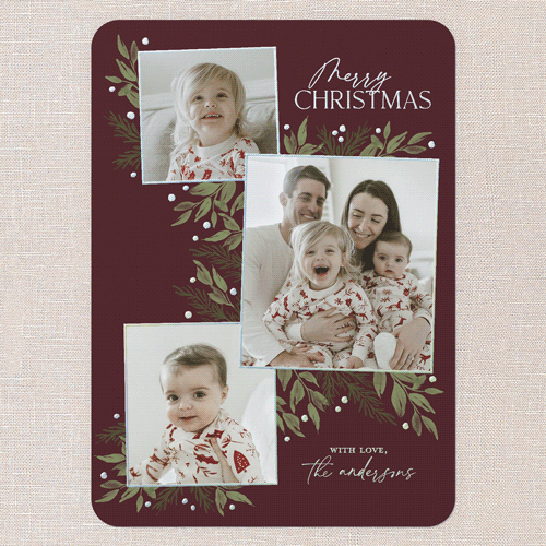 Timeless Grouping Holiday Card, Red, Iridescent Foil, 5x7, Christmas, Matte, Personalized Foil Cardstock, Rounded, Red