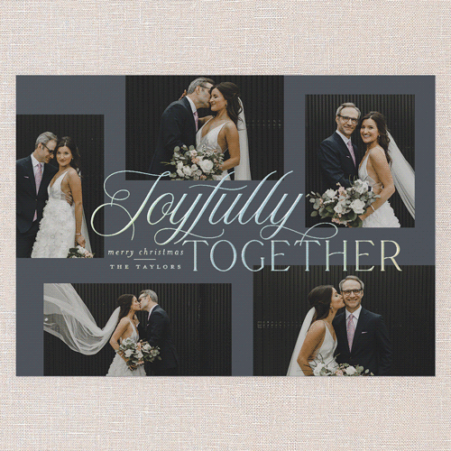Joyful Union Holiday Card, Grey, Iridescent Foil, 5x7, Christmas, Matte, Personalized Foil Cardstock, Square, Gunmetal