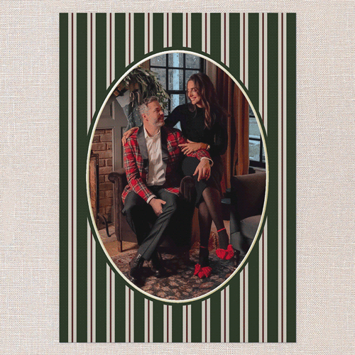 Classic Cameo Holiday Card, Green, Gold Foil, 5x7, Holiday, Matte, Personalized Foil Cardstock, Square, Green