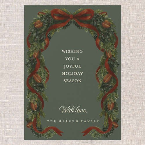 Winter Drapes Holiday Card, Gold Foil, Blue, 5x7, Holiday, Matte, Personalized Foil Cardstock, Square, Cedar