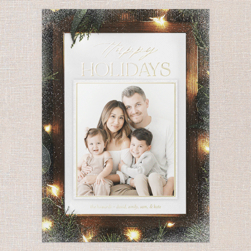 Winterwood Frame Holiday Card, Brown, Gold Foil, 5x7, Holiday, Matte, Personalized Foil Cardstock, Square, Brown