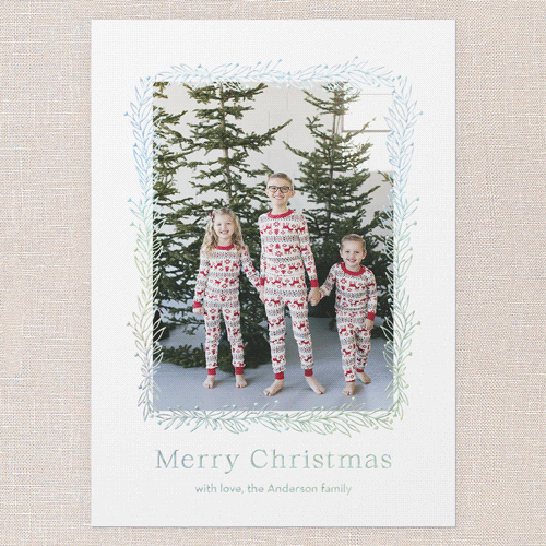 Nature Frame Holiday Card, White, Iridescent Foil, 5x7, Christmas, Matte, Personalized Foil Cardstock, Square, White