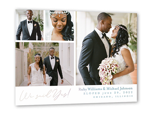 Affectionate Gallery Wedding Announcement, White, Iridescent Foil, 5x7, Matte, Personalized Foil Cardstock, Square
