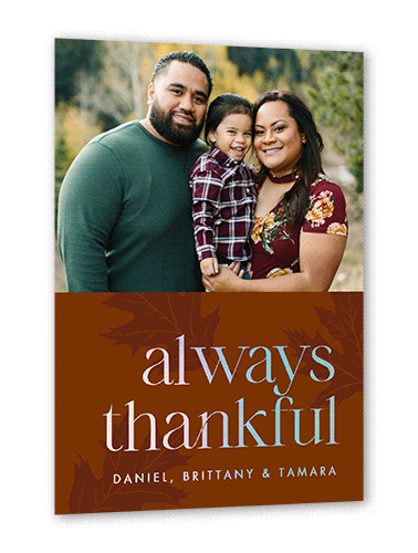 Autumn Gift Fall Greeting, Brown, Iridescent Foil, 5x7, Matte, Personalized Foil Cardstock, Square