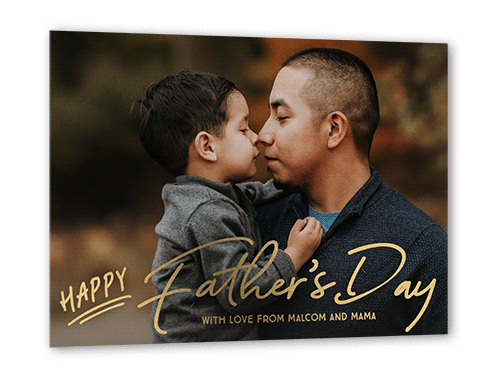 Happy Shine Father's Day, Gold Foil, White, 5x7, Matte, Personalized Foil Cardstock, Square