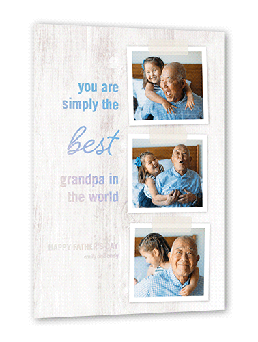Best Grandpa Snapshots Father's Day, Iridescent Foil, Beige, 5x7, Matte, Personalized Foil Cardstock, Square