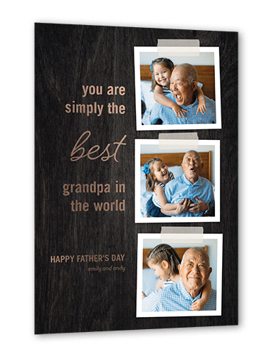 Best Grandpa Snapshots Father's Day, Rose Gold Foil, Black, 5x7, Matte, Personalized Foil Cardstock, Square, Black