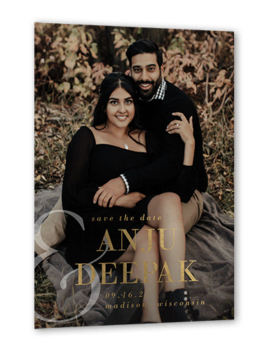 Most Important Date Save The Date, White, Gold Foil, 5x7, Matte, Personalized Foil Cardstock, Square, White