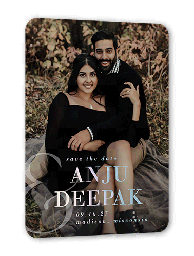 Most Important Date Save The Date, White, Iridescent Foil, 5x7, Matte, Personalized Foil Cardstock, Rounded, White