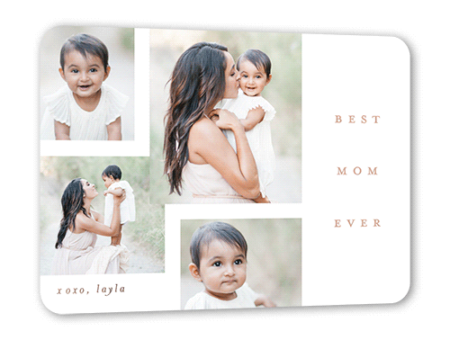 Beloved Brilliance Mother's Day, Rose Gold Foil, White, 5x7, Matte, Personalized Foil Cardstock, Rounded, White