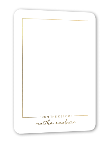 Radiant Fringe Personal Stationery, White, Gold Foil, 5x7, Matte, Personalized Foil Cardstock, Rounded