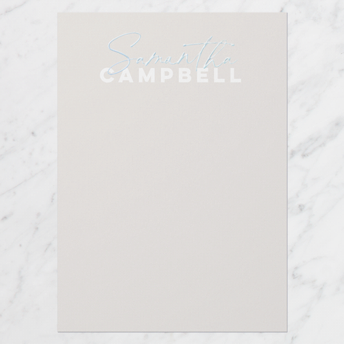 Versatile Text Personal Stationery Digital Foil Card, Iridescent Foil, Grey, 5x7, Matte, Personalized Foil Cardstock, Square