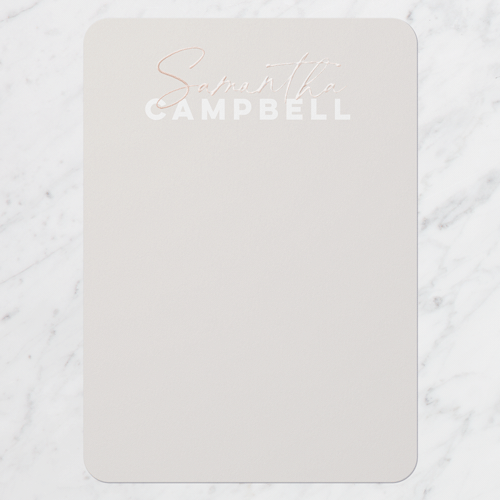 Versatile Text Personal Stationery Digital Foil Card, Rounded Corners
