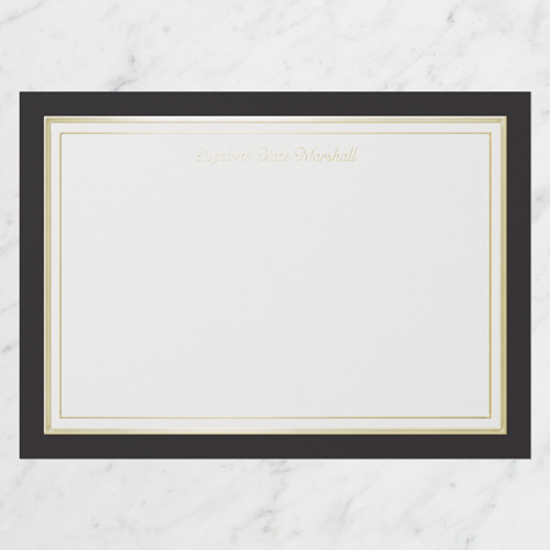 Shining Fringe Personal Stationery Digital Foil Card, Gold Foil, Black, 5x7, Matte, Personalized Foil Cardstock, Square