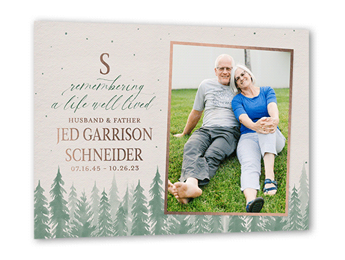 Green Memorial Card