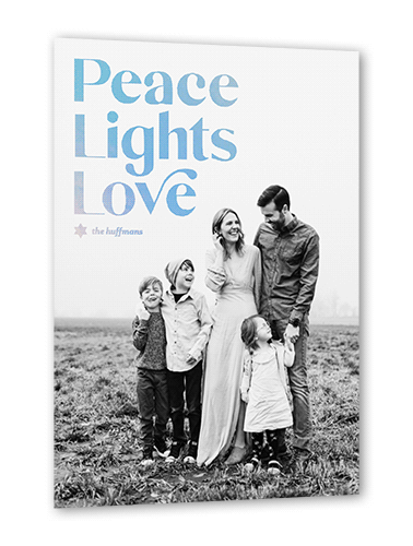 Peace Lights Hanukkah Card, White, Iridescent Foil, 5x7, Hanukkah, Matte, Personalized Foil Cardstock, Square