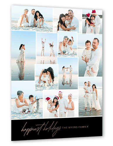 Stunning Photos Holiday Card, Rose Gold Foil, Black, 6x8, Holiday, Matte, Personalized Foil Cardstock, Square