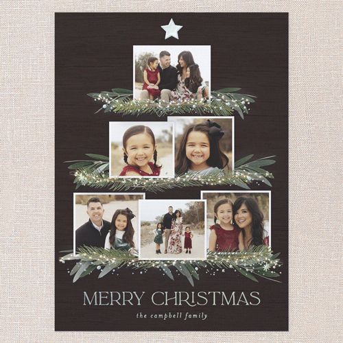 Together Tree Holiday Card, Brown, Iridescent Foil, 6x8, Christmas, Matte, Personalized Foil Cardstock, Square, Brown