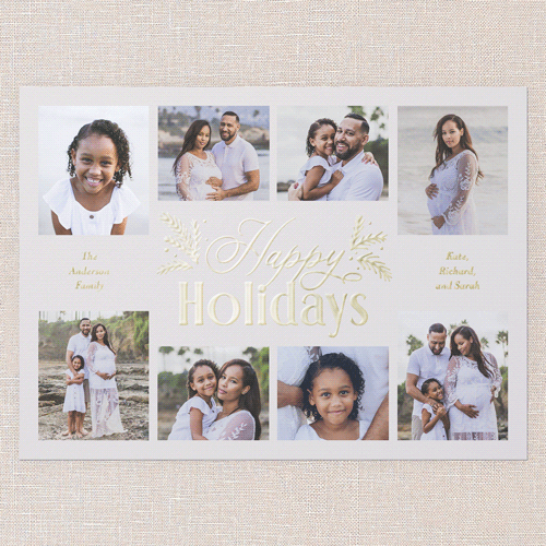 Botanical Touch Holiday Card, Gold Foil, Beige, 6x8, Holiday, Matte, Personalized Foil Cardstock, Square, Cream