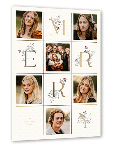 Big Advent Calendar Christmas Card, White, Gold Foil, 6x8, Christmas, Matte, Personalized Foil Cardstock, Square