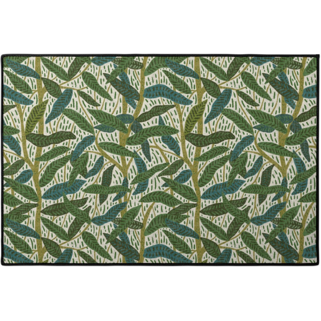 Jungle Foliage - Green Door Mat, Green
