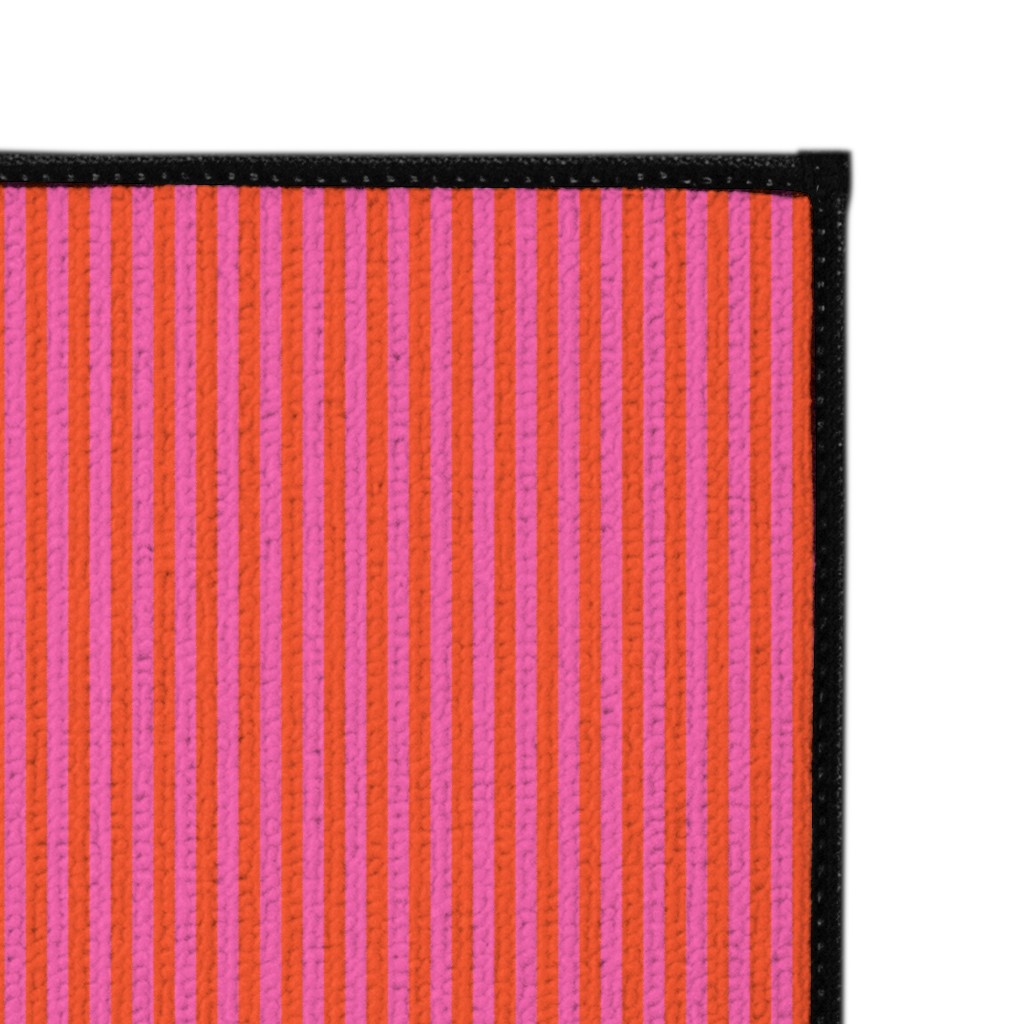 Piccadilly Pinstripes in Mod - Orange and Pink Door Mat | Shutterfly