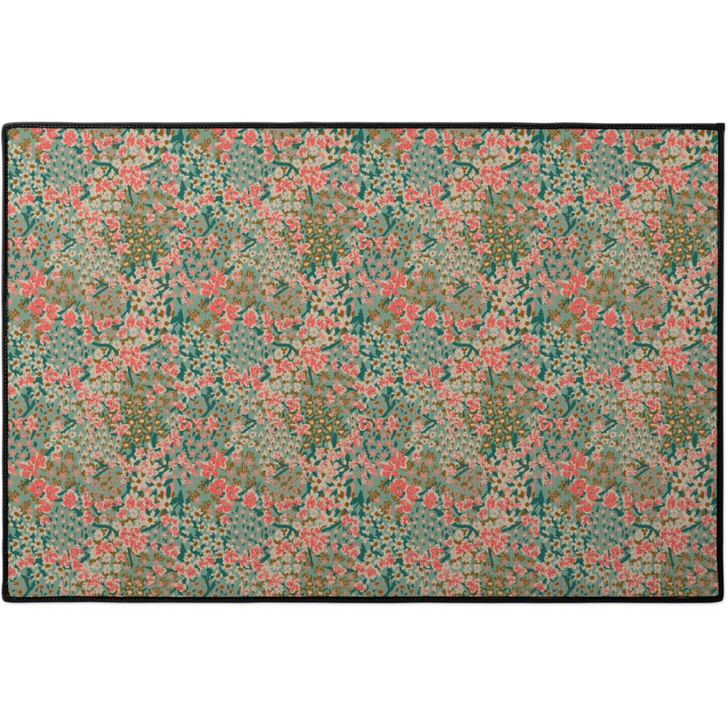 Bengal Kuma Floral - Multi Door Mat, Green